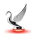 GG Grand General 47982 Chrome Swan Hood Ornament with Red/Red 6 LED Glow Base