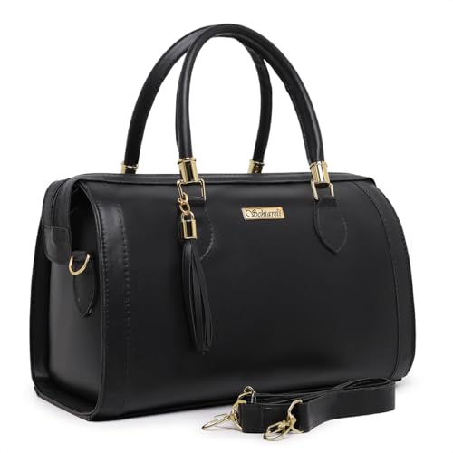 Bolsa Feminina Transversal Baú Olivia com Ajuste (Preta)