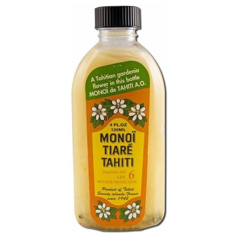 Coconut Oil Gardenia (Tiare) w/SPF6 Monoi Tiare Cosmetics 4 oz Oil Cover
