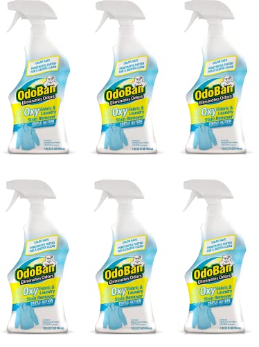 OdoBan Ready-to-Use Oxy Fabric Stain Remover for Laundry, 32oz Spray 6-Pack