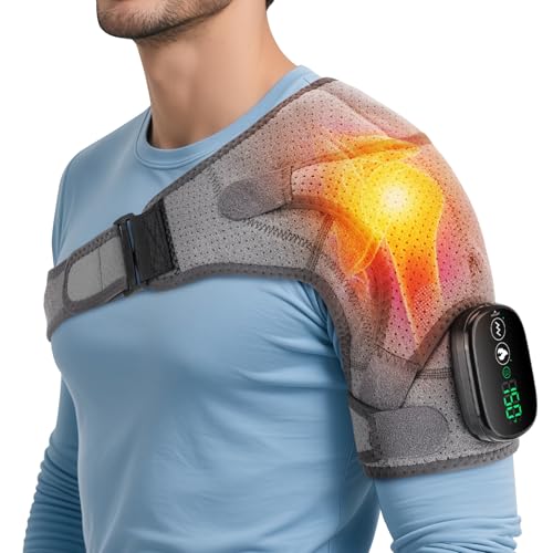 Heated Shoulder Wrap with Massage Shoulder Heating Pad for Rotator Cuff Frozen Shoulder Cordless Shoulder Heating Pads Shoulder Massager with Heat