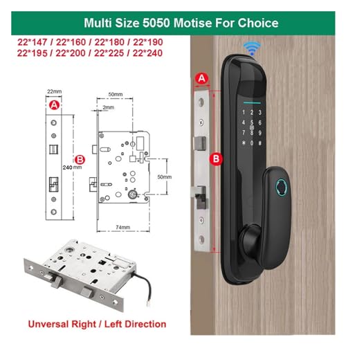 Poignée de porte intelligente TTlock 170x22 avec empreinte digitale - 7
