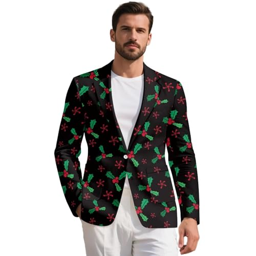 INSTANTARTS Men's Blazer Casual Regular Fit Casual Blazer for Men Lined Collar One Button Sport Coats Fashion