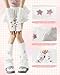 Yawlsow Arm and Leg Warmers for Women Girls Y2k Knit Leg Warmer Kawaii Lolita Goth Harajuku Streetwear Grunge Accessories (White, One Size)