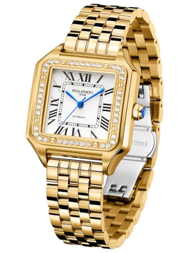 Montre automatique femme rectangulaire acier saphir anti-rayure
