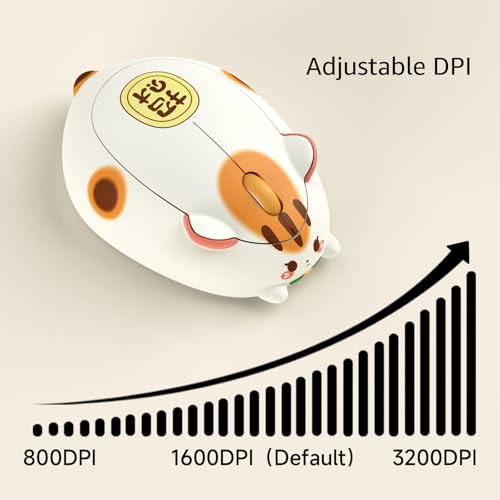 Image of Akko Cat Theme Wireless Gaming Mouse Fortune Cat, Tri-Mode Mouse BT3.0 /BT5.0 /2.4G, Cute Optical Cordless Cartoon Mice for Computer /Laptop /Desktop /PC, Compatible with Mac /Win