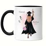 🎓 BESONDERES GESCHENK FÜR SIE - Diese personalisierte Tasse ist das perfekte Abschlussgeschenk 2023 für jede Absolventin, sei es Bachelor, Master oder Doktor. Individuell mit ihrem Namen gestaltet!