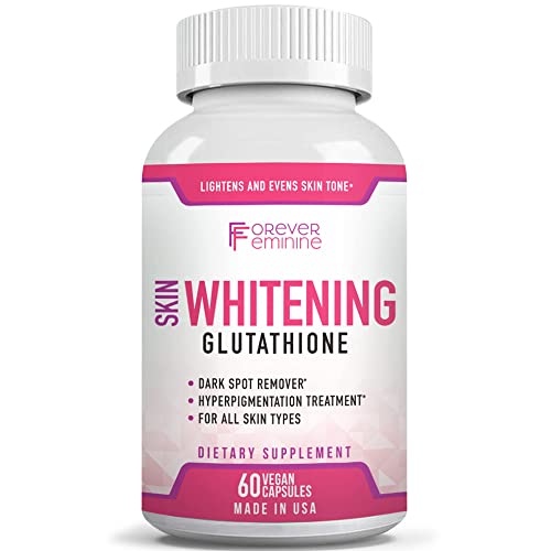 Glutathione Whitening Pills by Forever Feminine - Skin Whitening Pills to Help Illuminate Your Skin, Reduce Dark Spots & Hyperpigmentation - Powerful Antioxidant - 60 Capsules