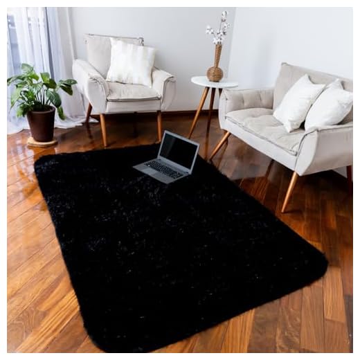 Tapete Para Sala Felpudo 1,00 x 1,40 mt Antiderrapante Preto