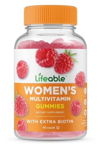 Lifeable Multivitamin For Women - Great Tasting Natural Flavor, Non-Gmo, Gluten Free, Vegetarian - With Vitamin A, C, D, E, Niacin, B6, Folate, B12, Biotin, Pantothenic Acid, Iodine, Zinc - 90 Gummies #TOP30