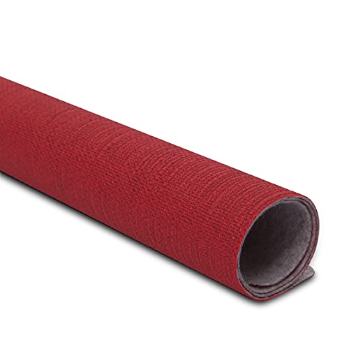 4 Jogo Americano Redondo Juta Vermelho - Impermeável Pvc