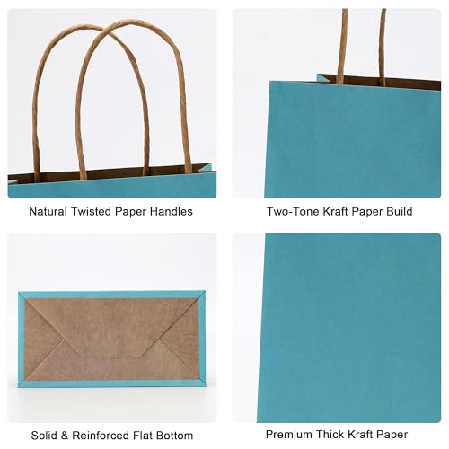Image of BLEWINDZ 32 Pcs Small Gift Bags with 32 Tissues, 8 Colors Paper Goodie Bags with Handles for Birthday, Wedding, Baby Shower, Party Favors, Gift Wrapping and Party Supplies