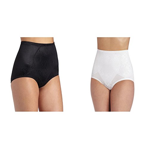 Maidenform Flexees Women's 2 Pack Shapewear Brief Firm Control, Black/White, Small
