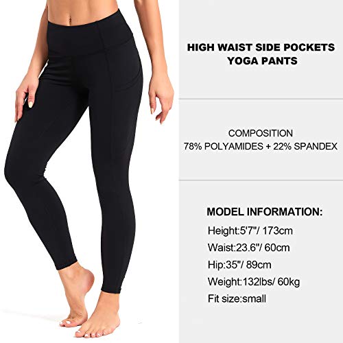 Sp3Lops Yoga Pants With Pockets For Women High Waisted Tummy Control Women's Buttery Soft Yoga Workout Leggings Running Pants Black #TOP4