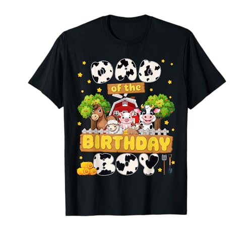 Dad And Mom Of The Birthday Boy Farm Family Matching Party T-Shirt