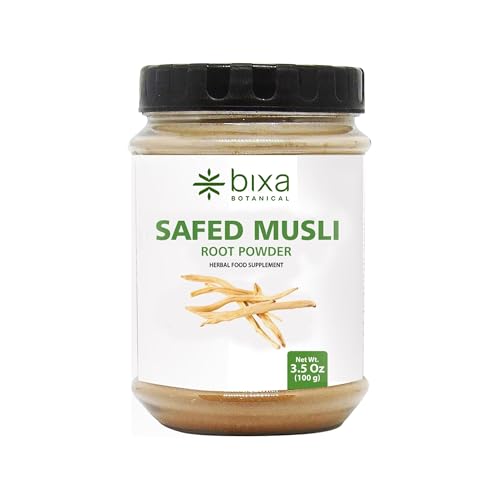 Image of bixa BOTANICAL Safed Musli Root Powder, Pure Ayurvedic Supplement