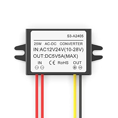 Greluma 1 Pieza Convertidor Buck de AC 12V 24V a DC 5V 5A 25W, módulo de Fuente de alimentación Reductor de Entrada de 10-28V AC-DC, Reductor de regulador de Voltaje a Prueba de Agua | Ya disponible en tu tienda friki favorita! En mundofriki.es!