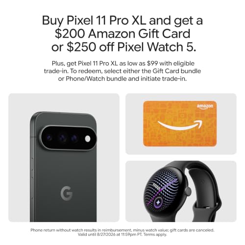 Image of Google Pixel 11 Pro XL - Obsidian 512 GB & Pixel Watch 5 Obsidian 45mm WiFi