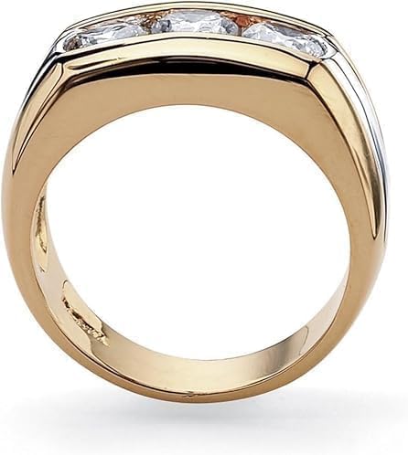 2.00Ct Round Cut Lab Created Diamond Channel Set Men's Wedding Band Ring, 14K Two Tone Gold Finish, 925 Sterling Silver