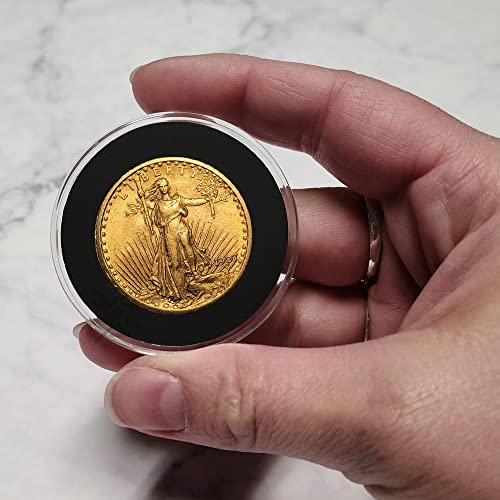 Cápsulas y tubo almacenamiento para monedas 34mm negro miniatura 5