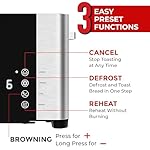 Mueller UltraToast Full Stainless Steel Toaster 4 Slice, Long Extra-Wide Slots for Bagels and Waffles, 6 Browning Levels, LED Display, Cancel/Defrost/Reheat Functions & Removable Tray, Kitchen Gadgets - Image 4