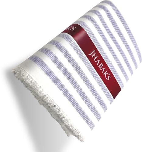 Image of JHABAK'S Unstitched Striped Shirt Fabric for Men - Cotton Linen Blend Lining Material - Shirt and Kurta Piece Cloth