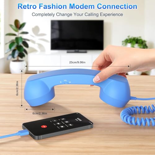 Combiné de téléphone rétro pour vidéoconférence et appels mains libres confortables - 7