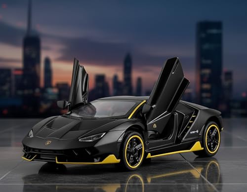 Image of Lamborghini Car Toy | 1:32 Scale Die-cast Metal | Pull Back Action Toy Vehicles with Openable Doors Light and Sound Toy Car for Kids | Miniature Collectible Model Car | Best Gift for Boys