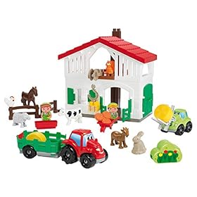 Jouets Ecoiffier -3021 – La ferme Abrick – Jeu de construction pour enfants – Dès 18 mois – Fabriqué en France