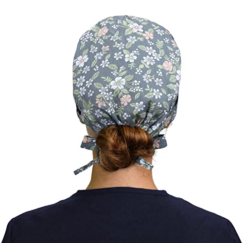 Image of ABAMERICA Working Caps with Button and Sweatband, Adjustable Working Hats for Women Men, One Size(Tie Back or Toggle)