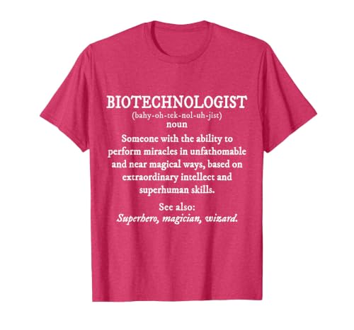 Biotechnologist Definition Shirt Funny T-Shirt, Men, Red Heather, Large