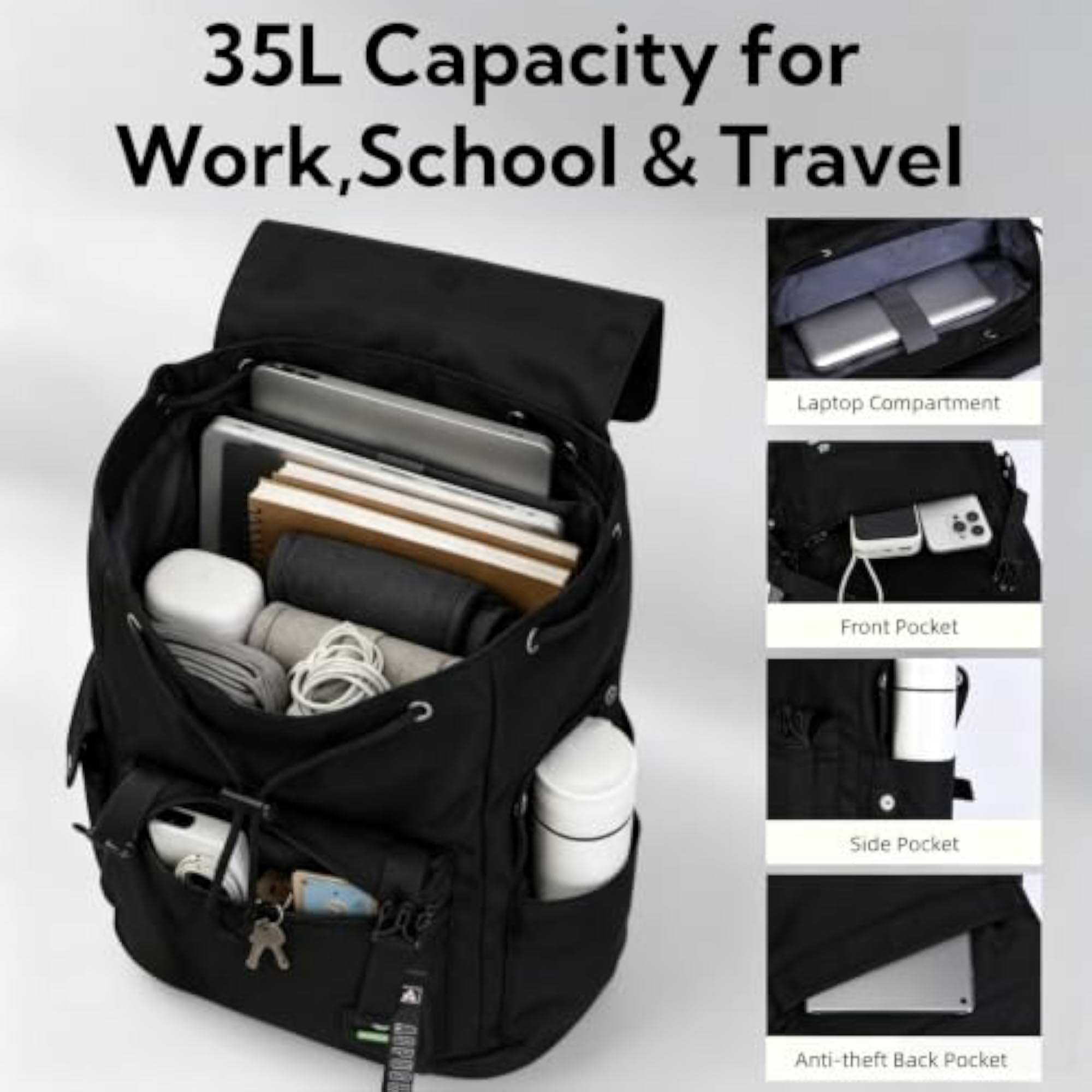 Laptop Backpack for Women and Men, Durable Design