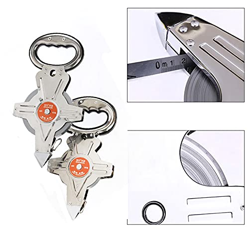 30m/100ft Long Steel Tape Measure Open Reel Surveyors Tape Measure Measuring Metric Imperial