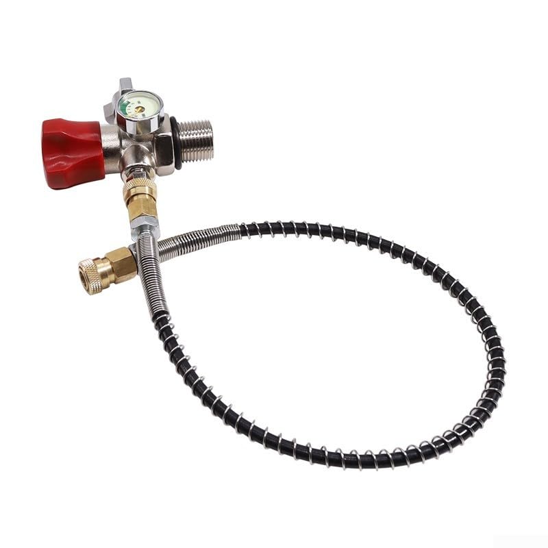 Manometro subacqueo, adattatore da G5/8 a 7/8, tubo di ricarica cilindro, doppio display luminoso, 6000 PSI ad alta precisione, per immersioni subacquee e sport acquatici all'aperto (SFC042)