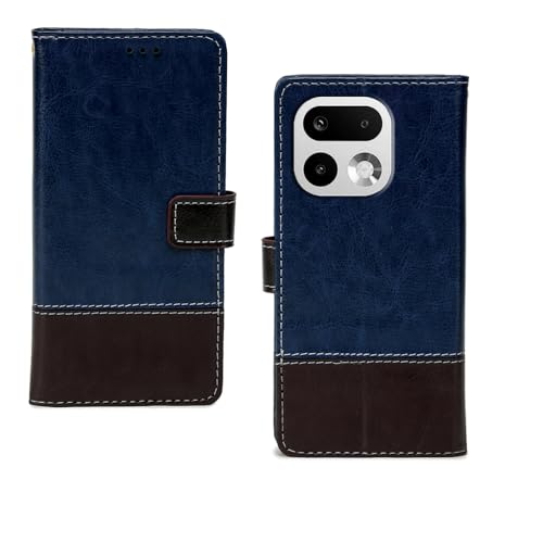 Image of amazon basics Realme 16 Pro Plus 5G Flip Cover | Card Pockets Wallet & Stand | Flip Cover for Realme 16 Pro Plus 5G (Blue Coffee)