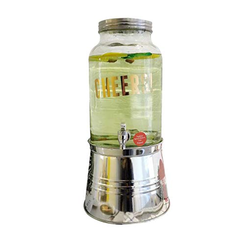 Wine Dispenser, 6L Wine Barrel Splitter Botella De Vidrio Zumo De Fruta Cerveza Bebida Base De Hierro Cubo De Hielo Lata De Vino Tingting (Color : Opacity, Size : 45 * 23 * 12.5cm)