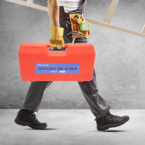 Ratchet Pipe Threader Kit, Ratcheting Pipe Threading Tool Set With 4 Dies 1/2" 3/4" 1" 1-1/4",For Professional Cutting & Pipe Threaders #TOP7