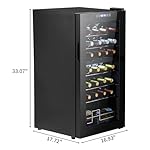 Winado 28-Bottle Dual Zone Compressor Wine Cooler, Freestanding Compact Mini Wine Fridge with Adjustable Temperature, Digital Control & Removable Shelves for Wine Storage - Image 2
