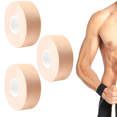 AEIOPRS 3 Pcs Cintas Kinesiológicas Faciales 2.5cm x 5m Cinta de Levantamiento Facial Kinesiotape Facial Adhesivo para Estiramiento de la Piel