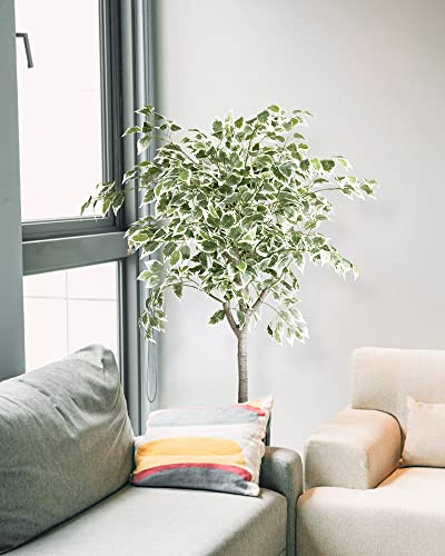 6Ft Ficus Tree Artificial Plants For Home Decor Indoor Fake Ficus Artificial Tree House Plants Large Office Plant Artificial Ficus Trees With Heavy Base - 2Pack #TOP5