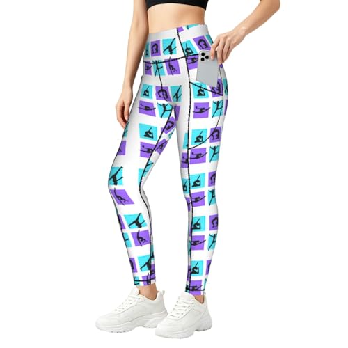Legging de sport imprimé jeu de gymnastique taille haute et pantalon de yoga stretch