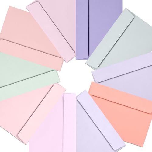 C6 Envelopes, 50-Count Coloured Envelopes for A6 Cards, Invitations & Notes, 114 x 162 mm, Ideal for Weddings, Birthdays & Thank You Cards, 10 Dreamy Pastel Colours - Image 6