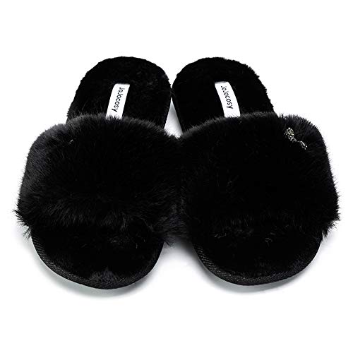 Rabbit Model Lady’s Comfortable Fuzzy Memory Foam Scuff Women’s Fashion Plush Peep-Toe Relaxing Indoor Slippers2