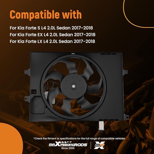 Image of maXpeedingrods Engine Radiator Cooling Fan Assembly for Kia Forte S /EX /LX