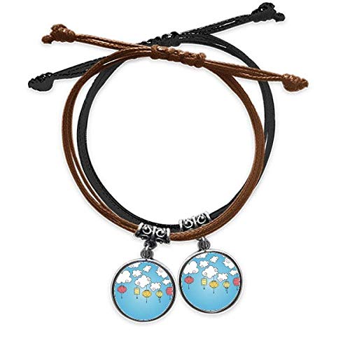 Bracelet nuage lanterne en cuir pour un style quotidien unique