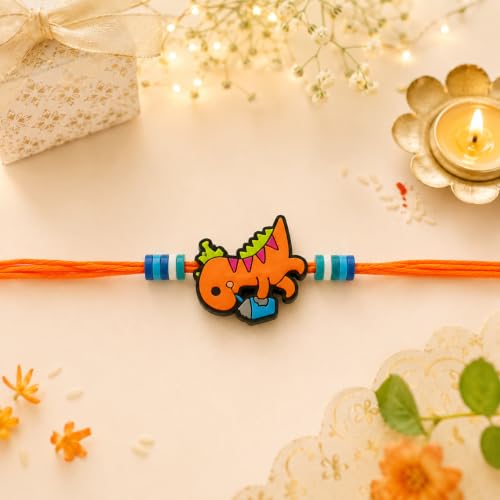 Image of The Purple Tree Cute Kids Rakhi with Roli Chawal and Card (Pack of 1) Rakshabandhan Gift for Kids, Best Rakhi For little Brother