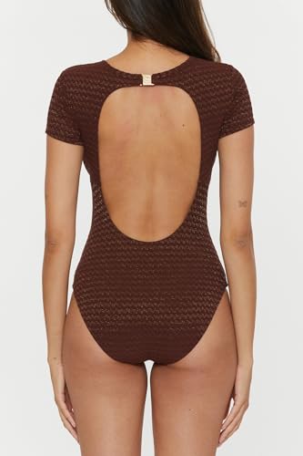 Trina Turk Women's Glimmer Lace Up One Piece Swimsuit, Plunge V-Neck, Bathing Suits3