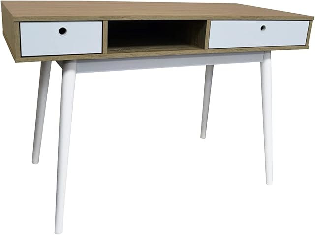 WATSONS - 2 Drawer Office Computer Desk/Dressing Table - Oak/White