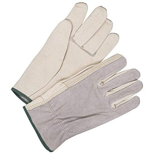 Bob Dale 20-1-1592-9 Premium Grain Leather Cowhide Driver Glove with Split Back, Size 9, Tan
