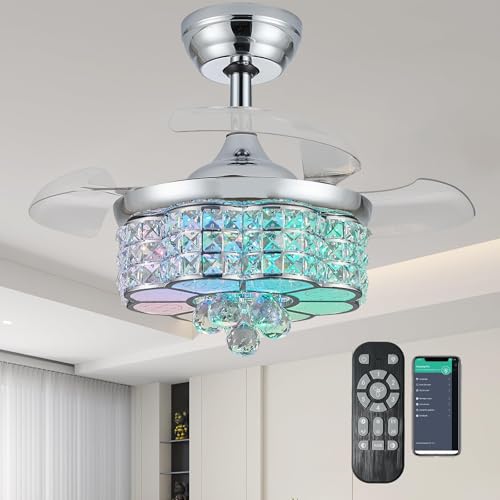 30 RGB Retractable Ceiling Fan with Light